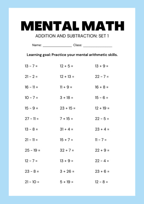 MENTAL MATHS FOR KIDS